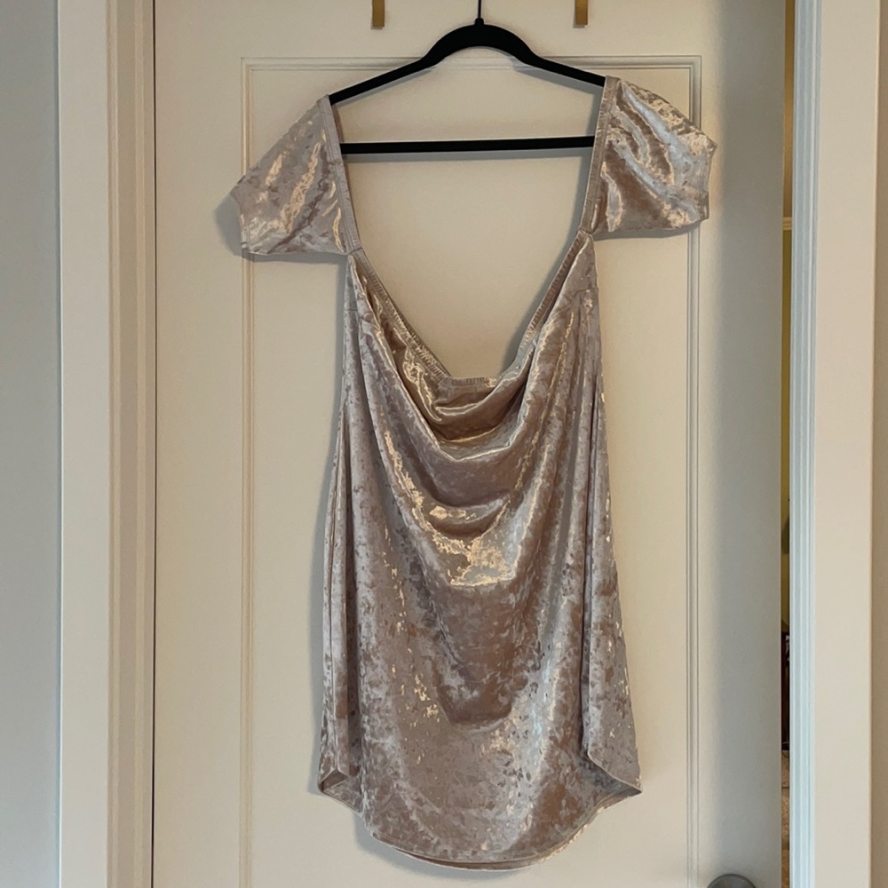 Nude velvet party dress. 3XL